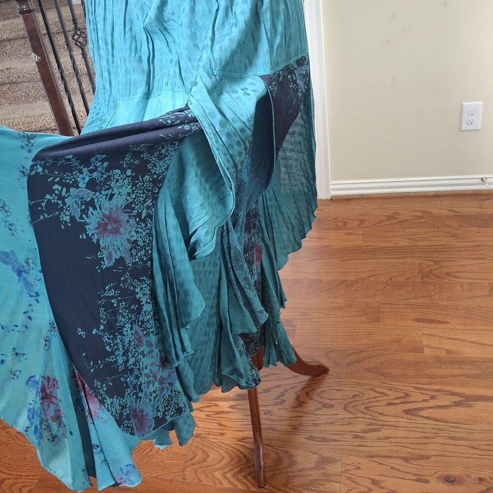 Tienda Ho Lagenlook Skirt Kimono Jacket 2PC Set Patchwork Ruffle Witchy Boho XL - Picture 7 of 16